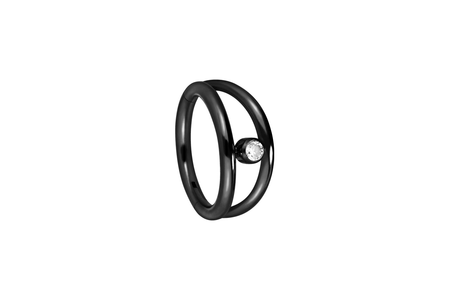 Titan Segmentring Clicker Piercing 2 RINGE + KRISTALL